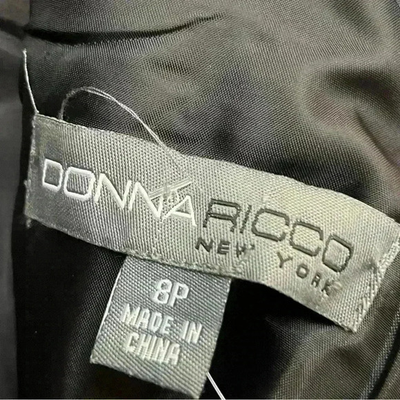 Donna Ricco professional work/office dress.  Black-and-white polkadot sheath. - Picture 3 of 3